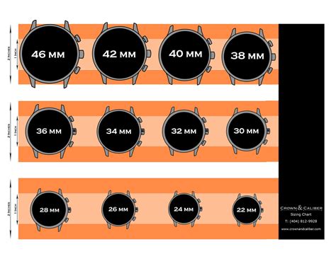 Printable Watch Band Size Chart