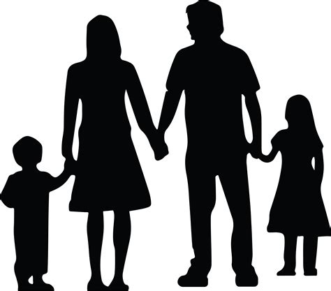 Free Clipart Of A silhouetted family holding hands