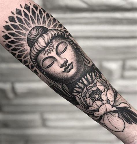 Buddha head with a lotus flower | www.otziapp.com | Buddha tattoos ...