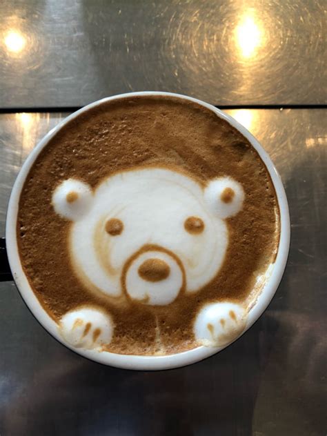 Latte art bear. - 9GAG