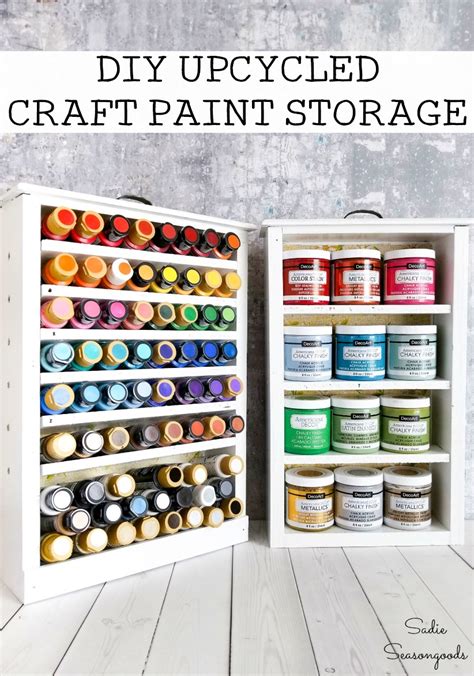 Craft Paint Storage with Wooden Drawers