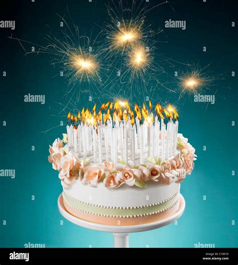 Happy Birthday Cake With A Lot Of Candles - Cake Walls