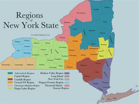 Regional Map of New York State | New york state, Map of new york, Ny map