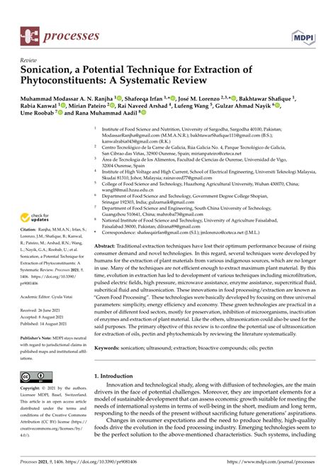 (PDF) Sonication, a Potential Technique for Extraction of ...