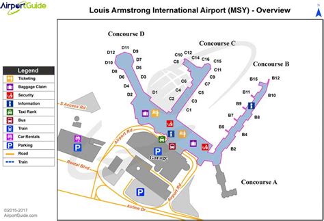 Louis Armstrong New Orleans International Airport Terminal Map