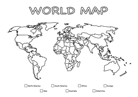 World Map Coloring Page Free Printable | Images and Photos finder