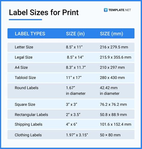 Label Size - Dimension, Inches, mm, cms, Pixel | Free & Premium Templates