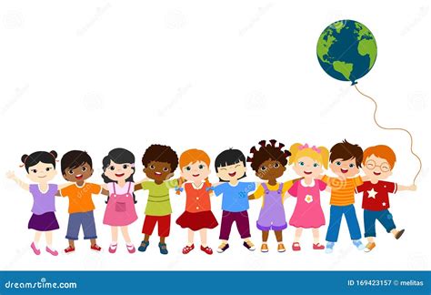 Multicultural Children Cartoon On Planet Earth | CartoonDealer.com ...