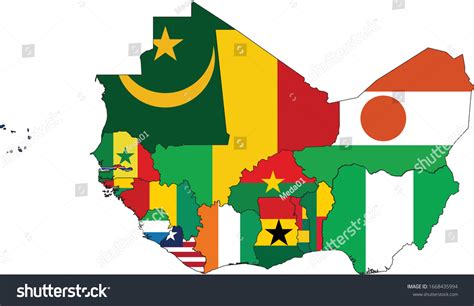 Vector Illustration Map West Africa Countries Stock Vector (Royalty ...