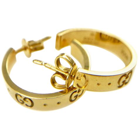 Gucci Icon 18 Karat Gold Small Hoops Earrings at 1stDibs | gucci hoop ...