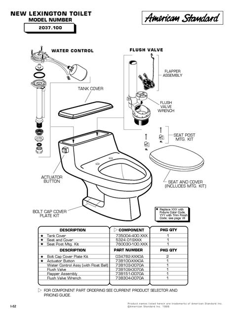 ToiletPro.com Parts Breakdown For American Standard 2037 Toilet