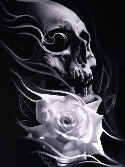 Skull With Roses Artwork