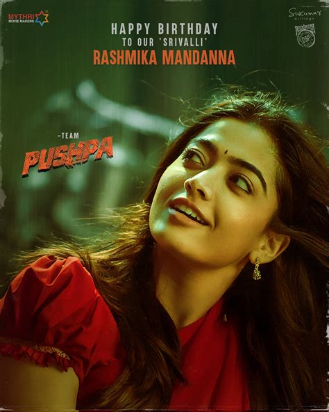 Rashmika Mandanna#8217;s New Pushpa 2 Poster Unveiled on Her Birthday ...