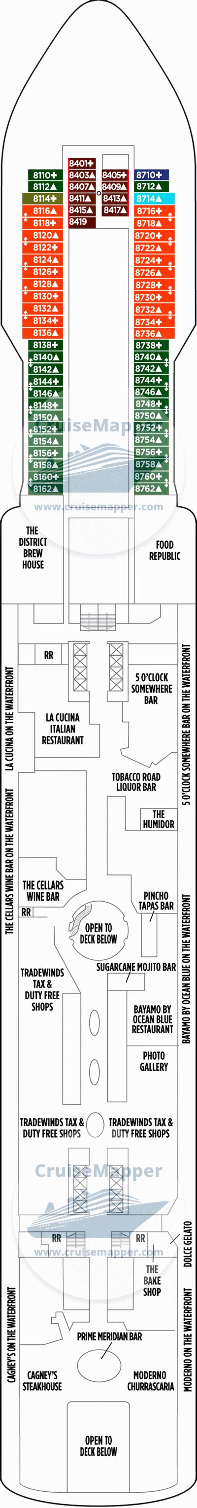 Norwegian Escape deck 8 plan | CruiseMapper