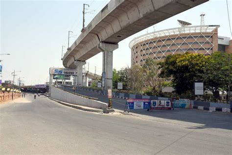 Hyderabad Lockdown: A road in Hitec City looks deserted on Thursday