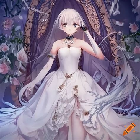 Anime style wedding of a waifu girl on Craiyon