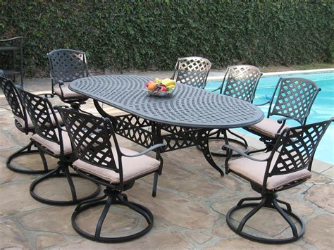 CBM Patio Kawaii Collection Cast Aluminum Outdoor Patio Furniture 9 ...