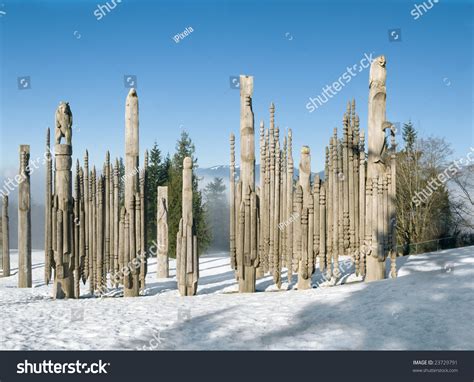 Burnaby Mountain Park Totem'S Poles. Kamui Mintara (Playground Of The ...