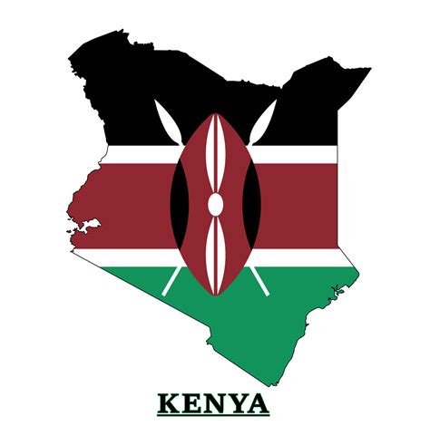 Kenya National Flag Map Design, Illustration Of Kenya Country Flag ...