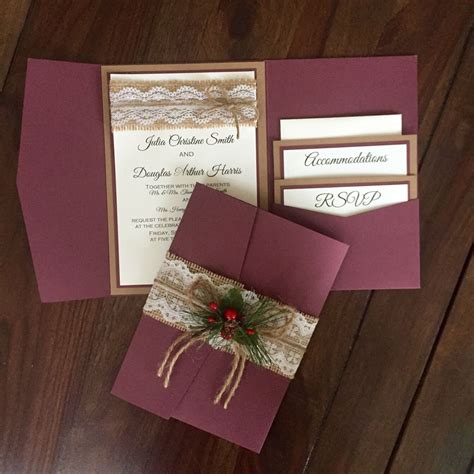 Christmas Themed Wedding Invitations - jenniemarieweddings