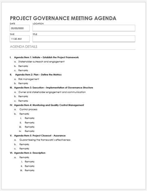 Free Project Governance Templates | Smartsheet