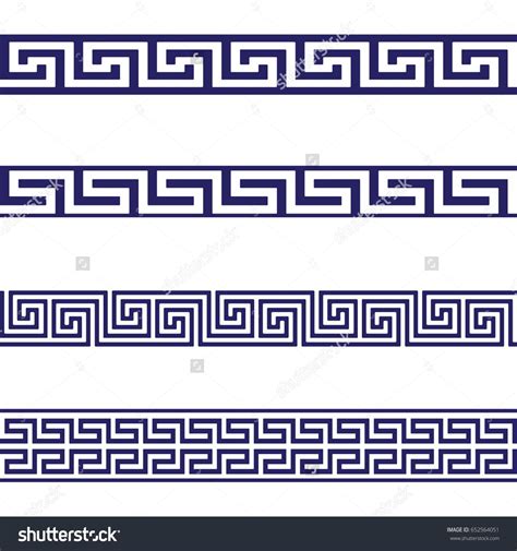 Greek Key Seamless Border Patterns Blue. Vector. | Greek pattern ...