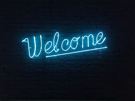 Welcome - Neon Lettering Sign on Behance