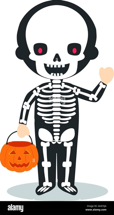 Cartoon illustration of a skeleton for Halloween Stock Vector Image ...