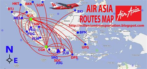 routes map: Air Asia Routes Map-Indonesia