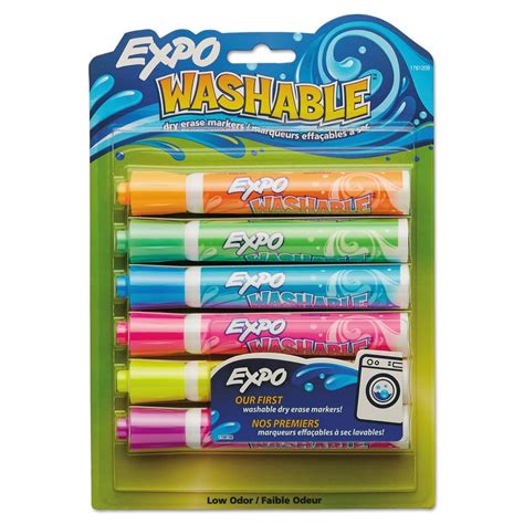 EXPO Washable Dry Erase Marker, Bullet Point, Assorted, 6/Set - Walmart ...