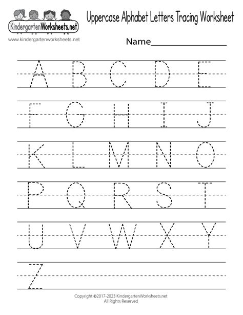 Handwriting Practice Worksheet - Free Kindergarten English Worksheet ...