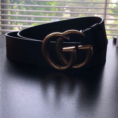 Gucci Logo Leather Belt - Black - Gem