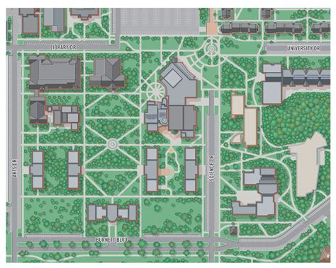 City & College Campus Map Illustration & Design