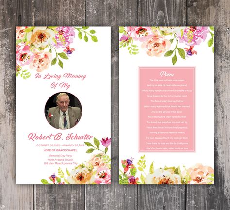 Funeral Prayer Card Template Editable MS Word & Photoshop | Etsy