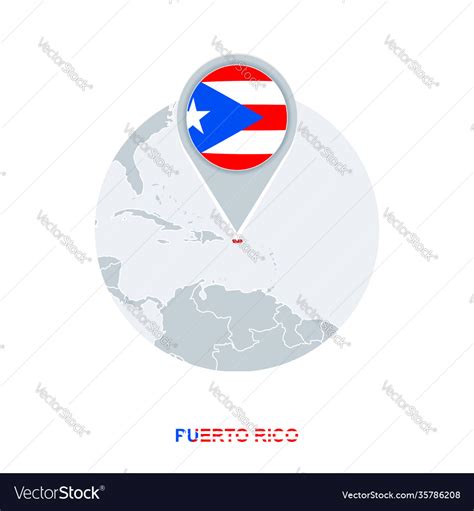 Puerto rico map and flag icon Royalty Free Vector Image