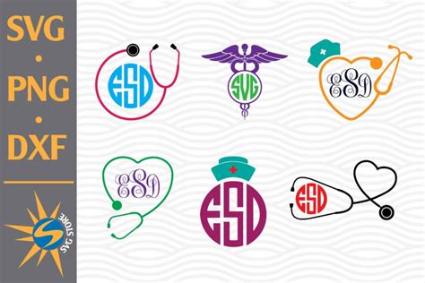 Nurse Monogram SVG, PNG, DXF Digital Files Include - Crella