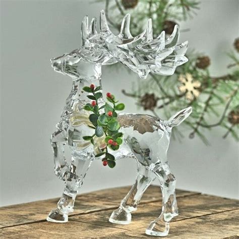 The Holiday Aisle® Acrylic Reindeer with Mistletoe Decoration Figurine ...