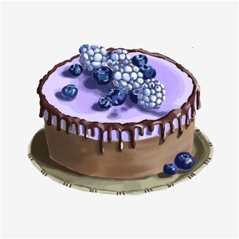 Blueberry Cake Hd Transparent, Blueberry Cake Decoration Illustration ...