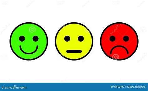 Set of 3 Smiley Icons. Sad, Neutral, Smiled Stock Vector - Illustration ...