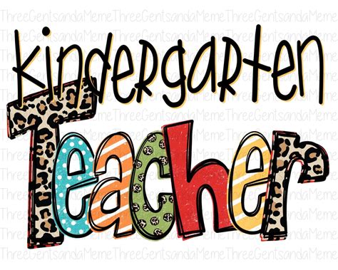 Kindergarten Teacher Instant Digital Download, PNG for Sublimation ...