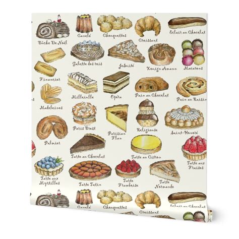 french pastry Wallpaper | Spoonflower