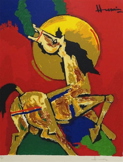 Horse by artist M F husain | ArtZolo.com