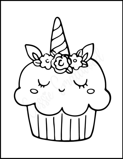 Kawaii Cupcake Coloring Pages Printable Sketch Coloring Page