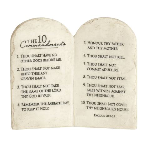 10 Commandments Whitewash Stone Tablet 6x6.5 Resin Wall and Tabletop ...