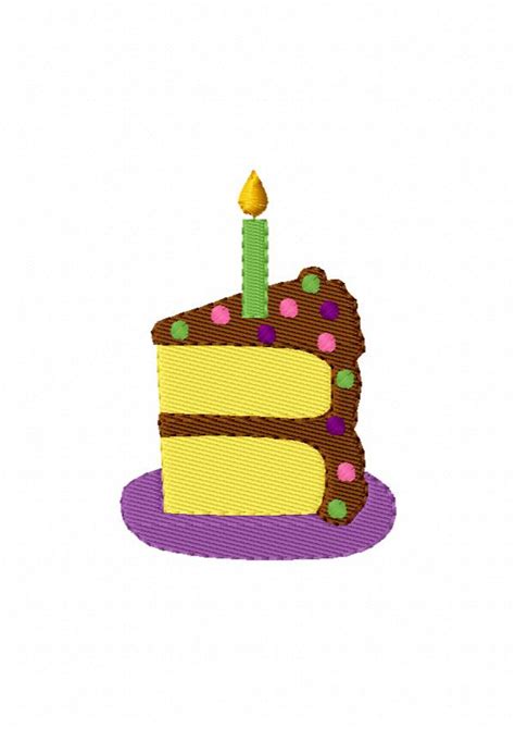 Birthday Cake Slice with Candle - Joyful Stitches