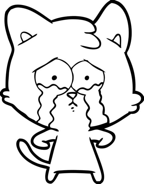 gato llorando de dibujos animados 12538408 Vector en Vecteezy