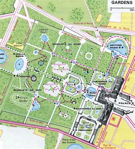 Map of Versailles Gardens