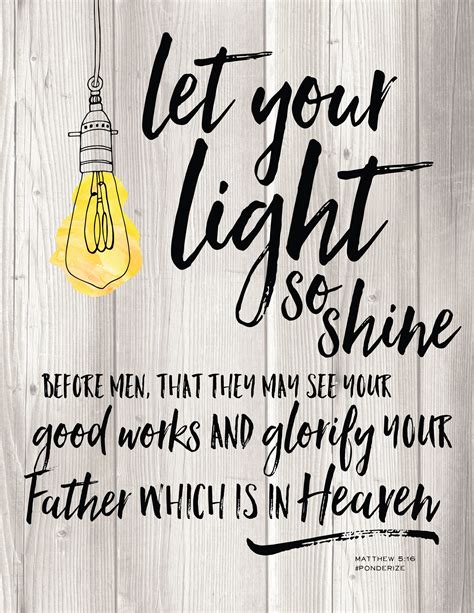 Ponderize this... Let your Light so Shine free printable from ...