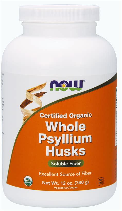 NOW Supplements, Whole Psyllium Husks, Certified Organic, Non-GMO ...