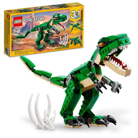 Buy LEGO Creator Mighty Dinosaur Toy 31058, 3 in 1 Model, T. rex ...